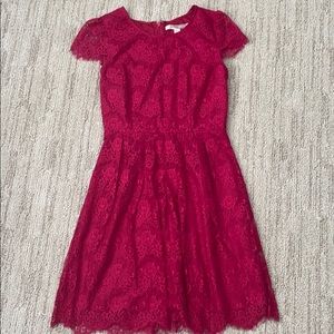 NWT Forever 21 berry pink lace floral dress xs 0